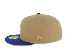 Load image into Gallery viewer, Los Angeles Dodgers New Era MLB 59FIFTY 5950 Fitted Cap Hat Khaki Crown Royal Blue Visor White Logo 60th Anniversary Side Patch Green UV