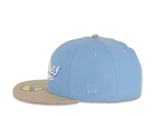 Load image into Gallery viewer, San Diego Padres New Era MLB 59FIFTY 5950 Fitted Cap Hat Sky Blue Crown Khaki Visor White/Metallic Blue Logo 40th Anniversary Side Patch Pink UV