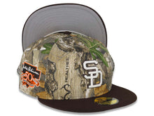 Load image into Gallery viewer, San Diego Padres New Era MLB 59FIFTY 5950 Fitted Cap Hat Real Tree Edge Camo Crown Dark Brown Visor White Logo Jackie Robinson 50th Anniversary Side