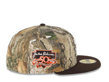 Load image into Gallery viewer, San Diego Padres New Era MLB 59FIFTY 5950 Fitted Cap Hat Real Tree Edge Camo Crown Dark Brown Visor White Logo Jackie Robinson 50th Anniversary Side