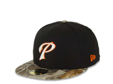 Load image into Gallery viewer, San Diego Padres New Era MLB 59FIFTY 5950 Fitted Cap Hat Black Crown Real Tree Edge Camo Visor White/Orange P Logo MLB Batterman Batty Side Patch