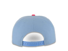 Load image into Gallery viewer, Mexico New Era 9FIFTY 950 Snapback Cap Hat Sky Blue Crown Magenta Visor White/Magenta Logo Mexico Flag Side Patch Gray UV