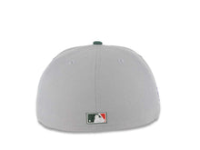 Load image into Gallery viewer, San Diego Padres New Era MLB 59FIFTY 5950 Fitted Cap Hat Gray Crown Green Visor White Logo 1998 World Series Side Patch Green UV Green UV