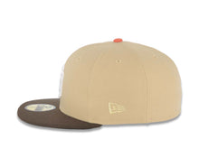 Load image into Gallery viewer, San Diego Padres New Era MLB 59FIFTY 5950 Fitted Cap Hat Vegas Gold Crown Brown Visor White Logo Jackie Robinson 75th Anniversary Side Patch