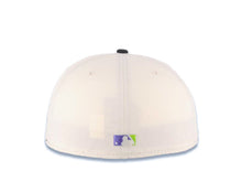 Load image into Gallery viewer, San Diego Padres New Era MLB 59FIFTY 5950 Fitted Cap Hat Cream Crown Black Visor Metallic Black/Dark Orange Logo 1998 World Series Side Patch Teal UV