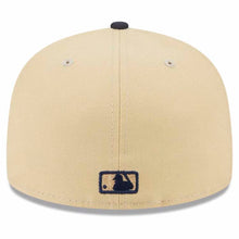 Load image into Gallery viewer, New York Yankees New Era MLB 59FIFTY 5950 Fitted Cap Hat Vegas Gold Crown Dark Navy Visor Navy Logo 2009 Stadium Side Patch (Illusion)