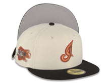 Load image into Gallery viewer, Cleveland Indians New Era MLB 59FIFTY 5950 Fitted Cap Hat Cream Crown Black Visor Metallic Brown/Red Logo Gray UV 2019 All-Star Game Side Patch