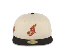 Load image into Gallery viewer, Cleveland Indians New Era MLB 59FIFTY 5950 Fitted Cap Hat Cream Crown Black Visor Metallic Brown/Red Logo Gray UV 2019 All-Star Game Side Patch