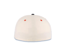 Load image into Gallery viewer, (FLAT STITCH) San Diego Padres New Era MLB 59FIFTY 5950 Fitted Cap Hat Cream Crown Navy Blue Visor Navy/Red Logo MLB Batterman Batty Side Patch