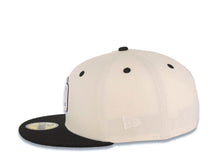 Load image into Gallery viewer, San Diego Padres New Era MLB 59FIFTY 5950 Fitted Cap Hat Cream Crown Black Visor White/Black Logo MLB Batterman Batty Side Patch Green UV
