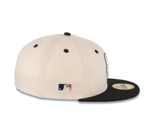Load image into Gallery viewer, San Diego Padres New Era MLB 59FIFTY 5950 Fitted Cap Hat Cream Crown Black Visor White/Black Logo MLB Batterman Batty Side Patch Green UV