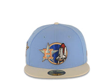 Load image into Gallery viewer, Houston Astros New Era MLB x MiLB 59FIFTY 5950 Fitted Cap Hat Sky Blue Crown Stone Visor Metallic Blue/Red/Orange Logo Faywood Woodpecker Side Patch