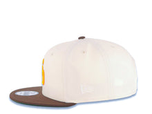 Load image into Gallery viewer, San Diego Padres New Era MLB 9FIFTY 950 Snapback Cap Hat Cream Crown Brown Visor Yellow/Orange Logo Stadium Side Patch Green UV