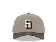 Load image into Gallery viewer, San Diego Padres New Era MLB 9FORTY 940 Adjustable A-Frame Cap Hat Gray Crown Dark Gray Visor White/Black Logo 40th Anniversary Side Patch Gray UV