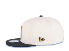 Load image into Gallery viewer, Mexico New Era 9FIFTY 950 Snapback Cap Hat Cream Crown Black Visor Metallic Gold/Black Logo Mexico Flag Side Patch Green UV Green UV