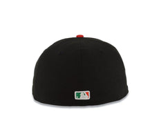Load image into Gallery viewer, (Youth) Los Angeles Dodgers New Era MLB 59FIFTY 5950 Kid Fitted Cap Hat Black Crown Red Visor Green/White/Red Script/Text Logo Mexico Flag Side Patch