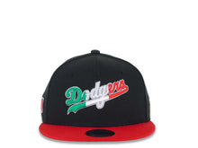 Load image into Gallery viewer, (Youth) Los Angeles Dodgers New Era MLB 9FIFTY 950 Kid Snapback Cap Hat Black Crown Red Visor Green/White/Red Script/Text Logo Mexico Flag Side Patch