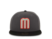 Load image into Gallery viewer, Mexico New Era WBC 59FIFTY 5950 Fitted Cap Hat Dark Gray Crown Black Visor Team Color Logo