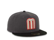 Load image into Gallery viewer, Mexico New Era WBC 59FIFTY 5950 Fitted Cap Hat Dark Gray Crown Black Visor Team Color Logo
