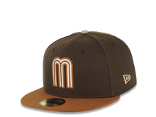 Load image into Gallery viewer, Mexico New Era WBC 59FIFTY 5950 Fitted Cap Hat Brown Crown Light Brown Visor Light Khaki/Brown Logo Mexico Flag Side Patch Light Khaki UV