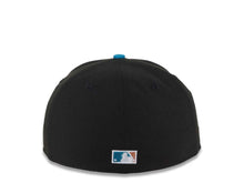 Load image into Gallery viewer, San Diego Padres New Era MLB 59FIFTY 5950 Fitted Cap Hat Black Crown Teal Visor Metallic Brown/White Script Logo Established 40th Anniversary Patch