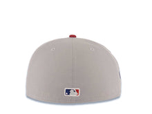 Load image into Gallery viewer, San Diego Padres New Era MLB 59FIFTY 5950 Fitted Cap Hat Gray Crown Cardinal Visor Cardinal/Black/White Logo Petco Park Side Patch Gray UV
