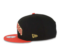 Load image into Gallery viewer, San Diego Padres New Era MLB 9FIFTY 950 Snapback Cap Hat Black Crown Red Visor Metallic Red/White/Gold Logo 40th Anniversary Side Patch Gray UV