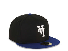 Load image into Gallery viewer, Los Angeles Dodgers New Era MLB 59FIFTY 5950 Fitted Cap Hat Black Crown Royal Blue Visor White Upside Down Logo Gray UV