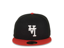 Load image into Gallery viewer, Los Angeles Dodgers New Era MLB 59FIFTY 5950 Fitted Cap Hat Black Crown Red Visor White Upside Down Logo Gray UV