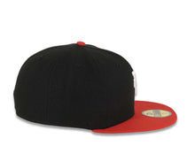 Load image into Gallery viewer, Los Angeles Dodgers New Era MLB 59FIFTY 5950 Fitted Cap Hat Black Crown Red Visor White Upside Down Logo Gray UV
