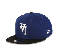 Load image into Gallery viewer, Los Angeles Dodgers New Era MLB 9FIFTY 950 Snapback Cap Hat Royal Blue Crown Black Visor White Upside Down Logo 60th Anniversary Side Patch Gray UV
