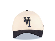 Load image into Gallery viewer, (Corduroy Crown) Los Angeles Dodgers New Era MLB 9FORTY 940 Adjustable A-Frame Cap Hat Cream Crown Navy Blue Visor Black Upside Down Logo Gray UV