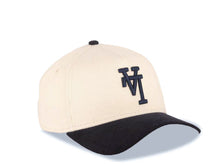 Load image into Gallery viewer, (Corduroy Crown) Los Angeles Dodgers New Era MLB 9FORTY 940 Adjustable A-Frame Cap Hat Cream Crown Navy Blue Visor Black Upside Down Logo Gray UV
