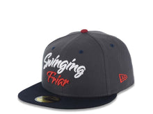 Load image into Gallery viewer, San Diego Padres New Era MLB 59FIFTY 5950 Fitted Cap Hat Dark Gray Crown Navy Blue Visor White/Cardinal Script/Text Logo 40th Anniversary Side Patch