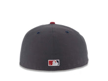 Load image into Gallery viewer, San Diego Padres New Era MLB 59FIFTY 5950 Fitted Cap Hat Dark Gray Crown Navy Blue Visor White/Cardinal Script/Text Logo 40th Anniversary Side Patch