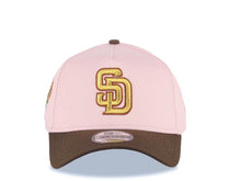 Load image into Gallery viewer, San Diego Padres New Era MLB 9FORTY 940 Adjustable A-Frame Cap Hat Pink Crown Brown Visor Metallic Gold/Brown Logo Flower/Rose Side Patch Gray UV