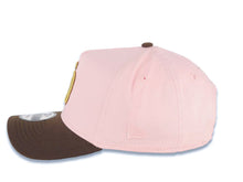 Load image into Gallery viewer, San Diego Padres New Era MLB 9FORTY 940 Adjustable A-Frame Cap Hat Pink Crown Brown Visor Metallic Gold/Brown Logo Flower/Rose Side Patch Gray UV