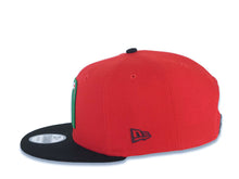 Load image into Gallery viewer, Mexico New Era WBC 9FIFTY 950 Snapback Cap Hat Red Crown Black Visor White/Green/Red Logo Mexico Flag Side Patch Gray UV