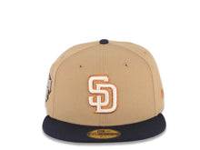 Load image into Gallery viewer, San Diego Padres New Era MLB 59FIFTY 5950 Fitted Cap Hat Khaki Crown Navy Blue Visor Cream/Metallic Brown Logo 2016 All-Star Game Side Patch Gray UV