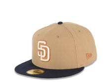 Load image into Gallery viewer, San Diego Padres New Era MLB 59FIFTY 5950 Fitted Cap Hat Khaki Crown Navy Blue Visor Cream/Metallic Brown Logo 2016 All-Star Game Side Patch Gray UV
