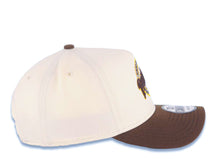 Load image into Gallery viewer, San Diego Padres New Era MLB 9FORTY 940 Adjustable A-Frame Cap Hat Cream Crown Brown Visor Brown/Yellow Baseball Club Logo Gray UV