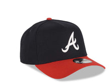 Load image into Gallery viewer, Atlanta Braves New Era MLB 9FORTY 940 Adjustable A-Frame Cap Hat Navy Blue Crown Red Visor White Logo Gray UV