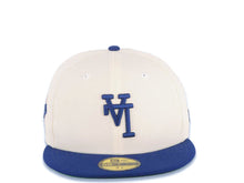 Load image into Gallery viewer, Los Angeles Dodgers New Era MLB 59FIFTY 5950 Fitted Cap Hat Cream Crown Royal Blue Visor Royal Blue Upside Down Logo Green UV