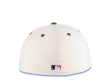 Load image into Gallery viewer, San Diego Padres New Era MLB 59FIFTY 5950 Fitted Cap Hat Cream Crown Brown Visor Yellow Logo Petco Park 20 Years Side Patch Green UV