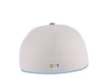 Load image into Gallery viewer, San Diego Padres New Era MLB 59FIFTY 5950 Fitted Cap Hat Stone Crown Gray Visor Metallic Gold/Gray Text/Script Logo Petco Park 20 Years Side Patch