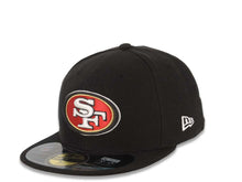Load image into Gallery viewer, San Francisco 49ers New Era 59FIFTY 5950 Fitted Cap Hat Black Crown/Visor Team Color Logo Super Bowl Side Patch