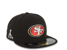 Load image into Gallery viewer, San Francisco 49ers New Era 59FIFTY 5950 Fitted Cap Hat Black Crown/Visor Team Color Logo Super Bowl Side Patch