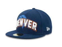 Load image into Gallery viewer, Denver Broncos New Era NFL 59FIFTY 5950 Fitted Sideline Draft Cap Hat Navy Blue Crown/Visor White/Orange Text Logo
