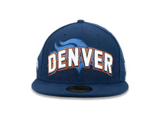 Load image into Gallery viewer, Denver Broncos New Era NFL 59FIFTY 5950 Fitted Sideline Draft Cap Hat Navy Blue Crown/Visor White/Orange Text Logo