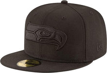Load image into Gallery viewer, Seattle Seahawks New Era NFL 59FIFTY 5950 Fitted Cap Hat Black Crown/Visor Black Logo